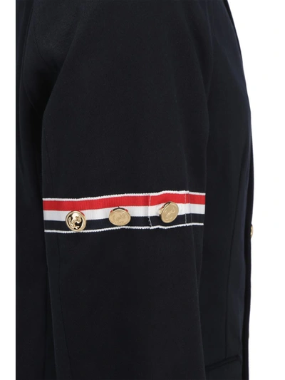 Shop Thom Browne Jackets In Navy