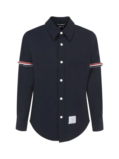 Shop Thom Browne Shirts In Navy