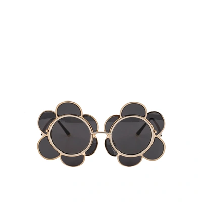 Shop Dolce & Gabbana Special Edition Flower Sunglasses In Black
