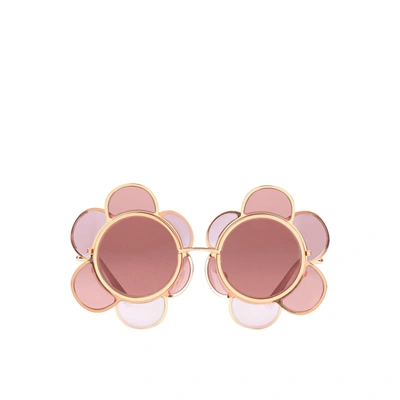 Shop Dolce & Gabbana Special Edition Flower Sunglasses In Pink
