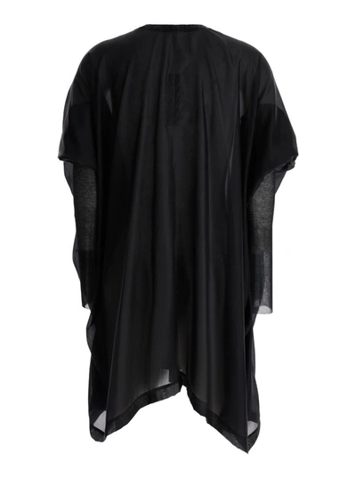 Shop Rick Owens Black Oversize Semi-sheer Shirt In Silk Woman