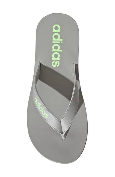 Shop Adidas Originals Adidas Eezay Flip Flop In Grey Two/green/grey