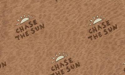 Shop Quincy Mae Chase The Sun Cotton Raw Edge T-shirt In Camel