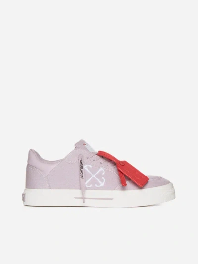 Shop Off-white Low Vulcanized Canvas Sneakers In Lilac,white