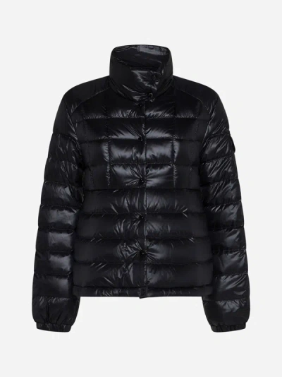 Shop Moncler Aminia Quilted Nylon Down Jacket In Black