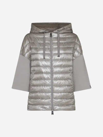 Shop Herno Hooded Quilted Nylon Down Jacket In Ice