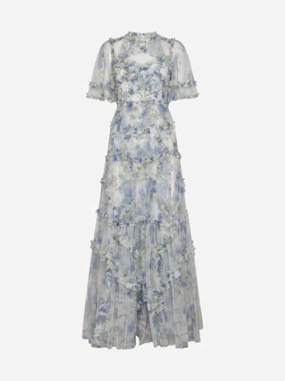 Shop Needle &amp; Thread Summer Posy Floral Print Gown In Moonshine