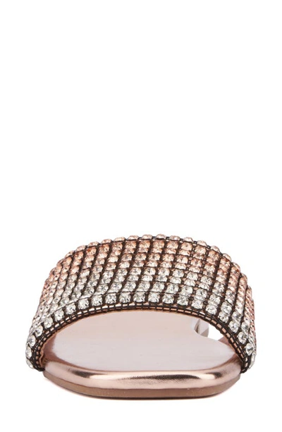 New York And Company Gracie Rhinestone Slide Sandal In Gold