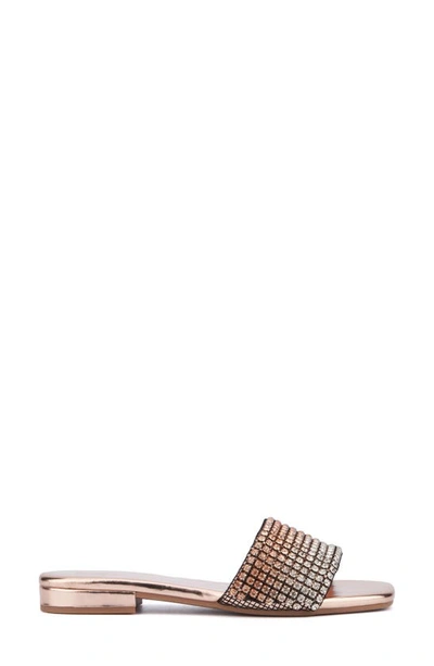 New York And Company Gracie Rhinestone Slide Sandal In Gold