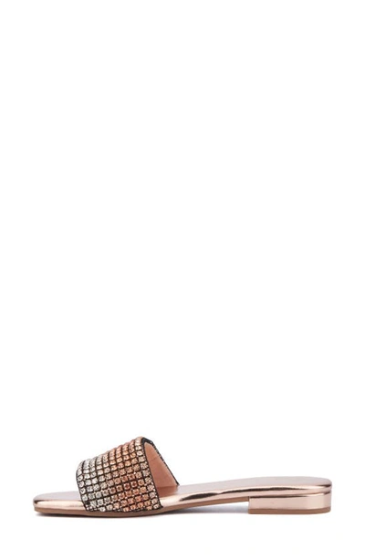 New York And Company Gracie Rhinestone Slide Sandal In Gold