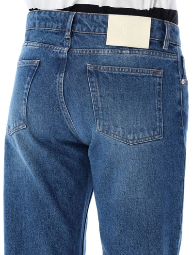 Shop Ami Alexandre Mattiussi Ami Paris Straight Fit Jeans In Used Blue