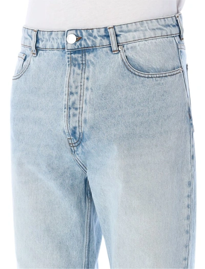Shop Ami Alexandre Mattiussi Ami Paris Loose Fit Jeans In Light Blu