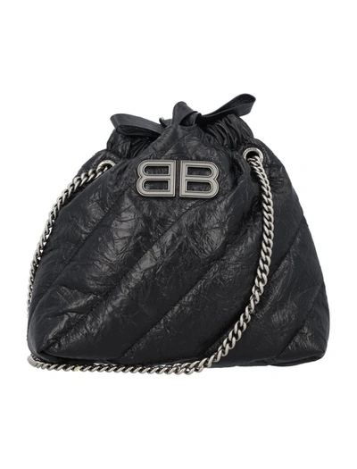 Shop Balenciaga Quilted Crush Xs Tote Bag In Black