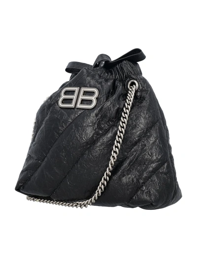 Shop Balenciaga Quilted Crush Xs Tote Bag In Black