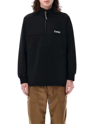 Shop Comme Des Garçons Homme Deux Comme Des Garçons Homme Half-zip Logo Sweatshirt In Black