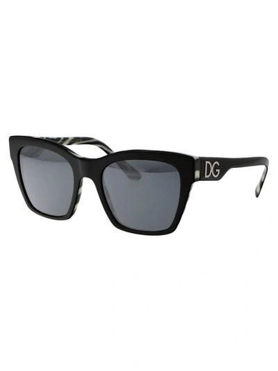 Dolce & Gabbana Squared Sunglasses 0 Dg4384 33726 G In 33726g Black On Zebra