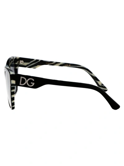Dolce & Gabbana Squared Sunglasses 0 Dg4384 33726 G In 33726g Black On Zebra