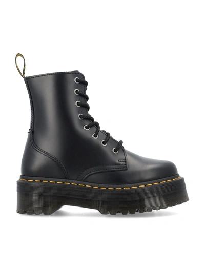 Shop Dr. Martens' Dr. Martens Jadon Polished Smooth Leather Platform Boots In Black