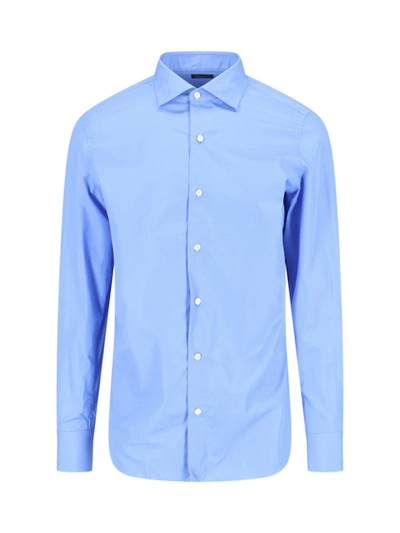 Shop Finamore Shirts In Blue