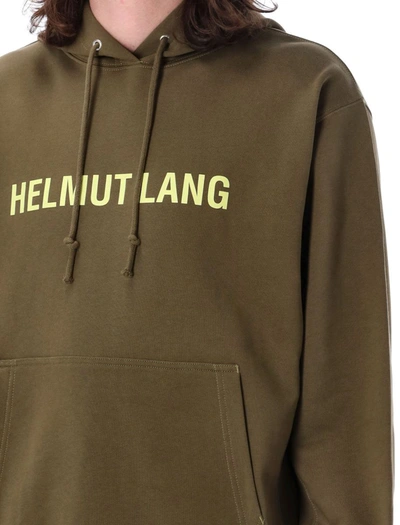 Shop Helmut Lang Logo Hoodie In Olive