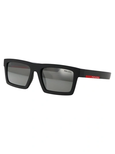 Shop Prada Linea Rossa Sunglasses In 18k60a Metal Grey