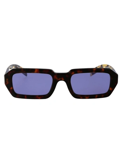 Prada Tortoiseshell-effect Rectangular Sunglasses In 17n50b Havana