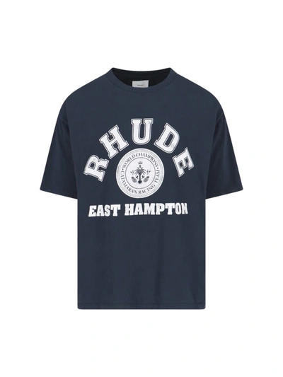 Shop Rhude T-shirts And Polos In Blue