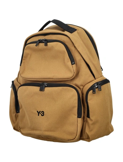 Shop Y-3 Adidas  Backpack In Brown Desert