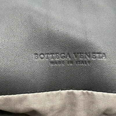 Shop Bottega Veneta Navy Leather Tote Bag ()