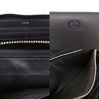 Shop Dior -- Navy Leather Wallet  ()