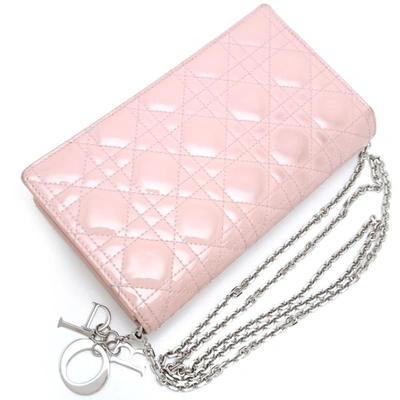 Shop Dior Lady  Pink Patent Leather Shoulder Bag ()