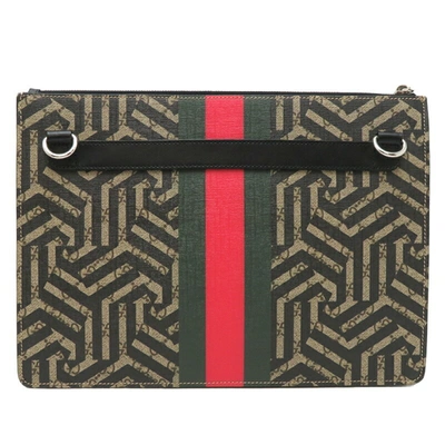 Shop Gucci Ophidia Brown Canvas Shoulder Bag ()