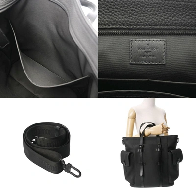 Pre-owned Louis Vuitton Christopher Black Leather Tote Bag ()