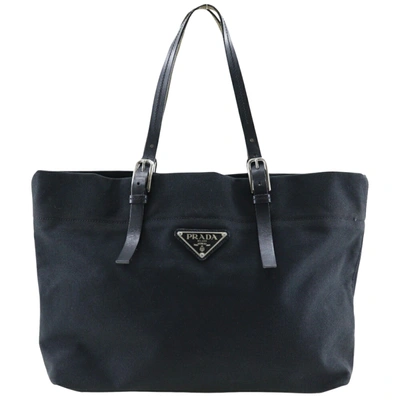 Shop Prada Black Canvas Tote Bag ()