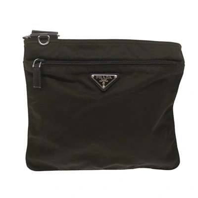 Shop Prada Tessuto Green Synthetic Shoulder Bag ()