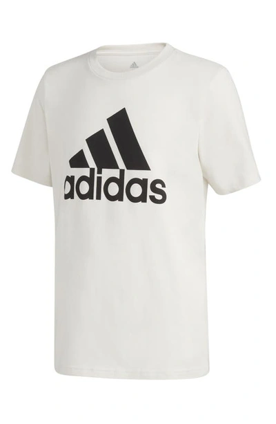 Shop Adidas Originals Kids' Logo Badge Graphic T-shirt In Cream