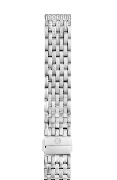 Shop Michele Caber Isle 18mm Diamond Bracelet Watchband In Silver