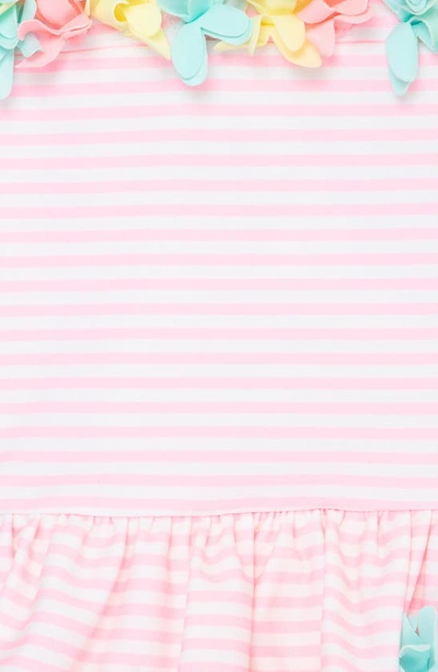 Shop Little Me Flower Appliqué One-piece Swimsuit In Pink