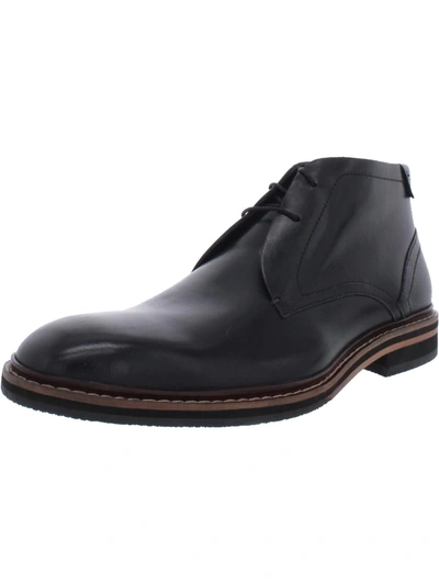 Shop Ted Baker Crint Mens Leather Lace Up Chukka Boots In Black