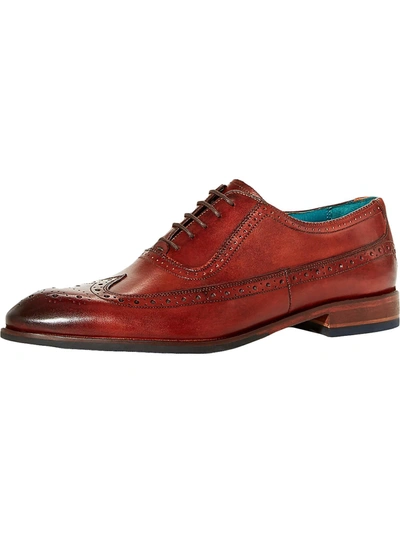 Shop Ted Baker Asonce Mens Leather Oxford Wingtip Brogues In Multi