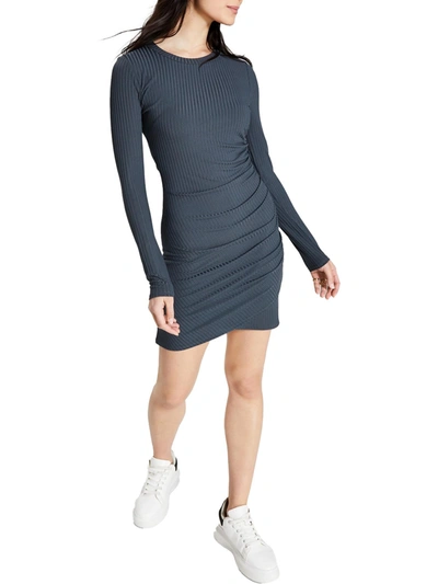 Shop And Now This Womens Knit Ribbed Sheath Dress In Grey