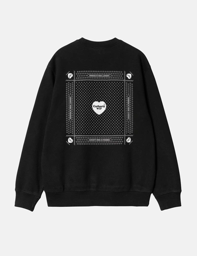 Shop Carhartt -wip Heart Bandana Sweatshirt (loose) In Black