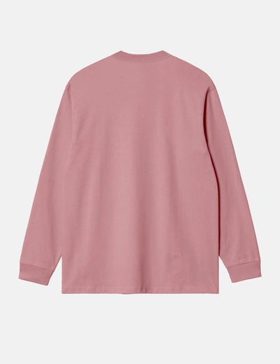 Shop Carhartt -wip Long Sleeve Chase T-shirt (loose) In Pink