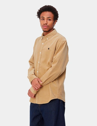 Shop Carhartt -wip Madison Fine Cord Shirt (regular) In Khaki