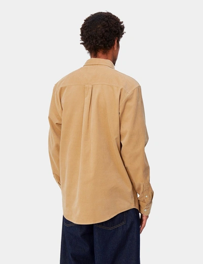 Shop Carhartt -wip Madison Fine Cord Shirt (regular) In Khaki
