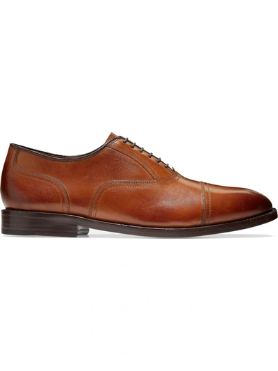 Shop Cole Haan Kneeland Mens Leather Lace-up Oxfords In Brown