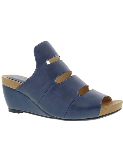 Shop Bellini Whit Womens Faux Leather Peep-toe Wedge Sandals In Blue