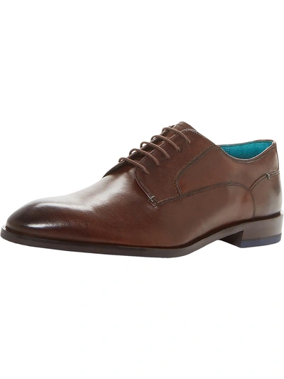Shop Ted Baker Parals Mens Leather Lc Derby Shoes In Brown
