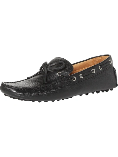 Shop The Men's Store Tie Driver Mens Leather Square Toe Loafers In Black