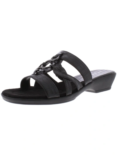 Easy Street Torrid Womens Faux Leather Slip On Slide Sandals In Multi